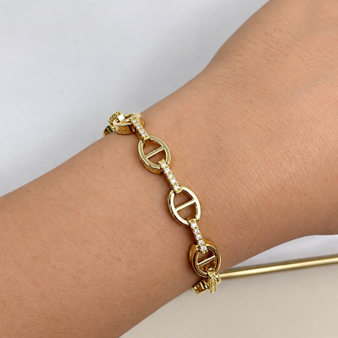 Pulsera Zirconias Óvalos