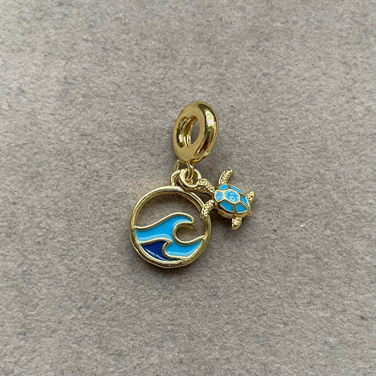 Dije Charm Colgante Mar y Tortuga