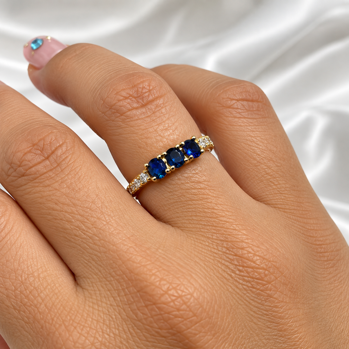 Anillo 3 zafiros