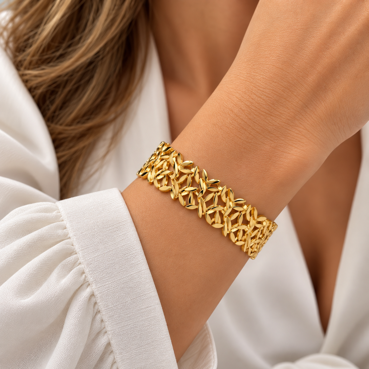 Brazalete Hojas Acero