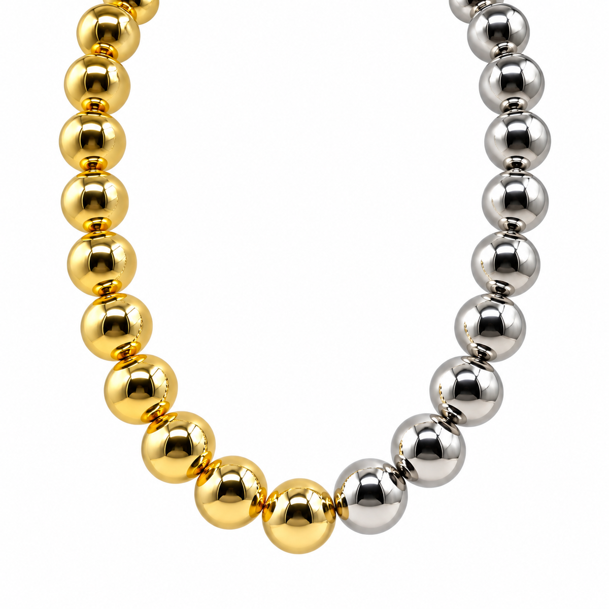 Collar Bolas Mitad Bicolor