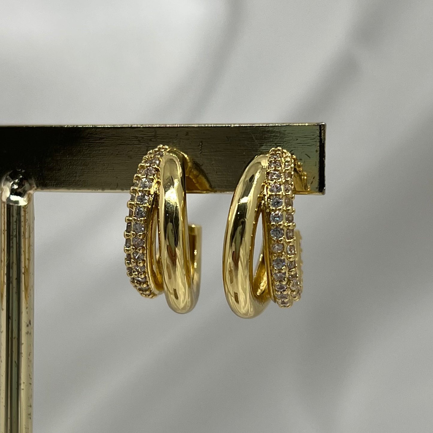 Arracada doble 2cm Zirconia