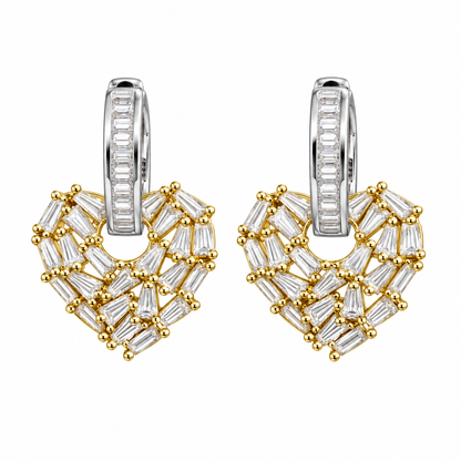 Aretes Corazón Baguettes