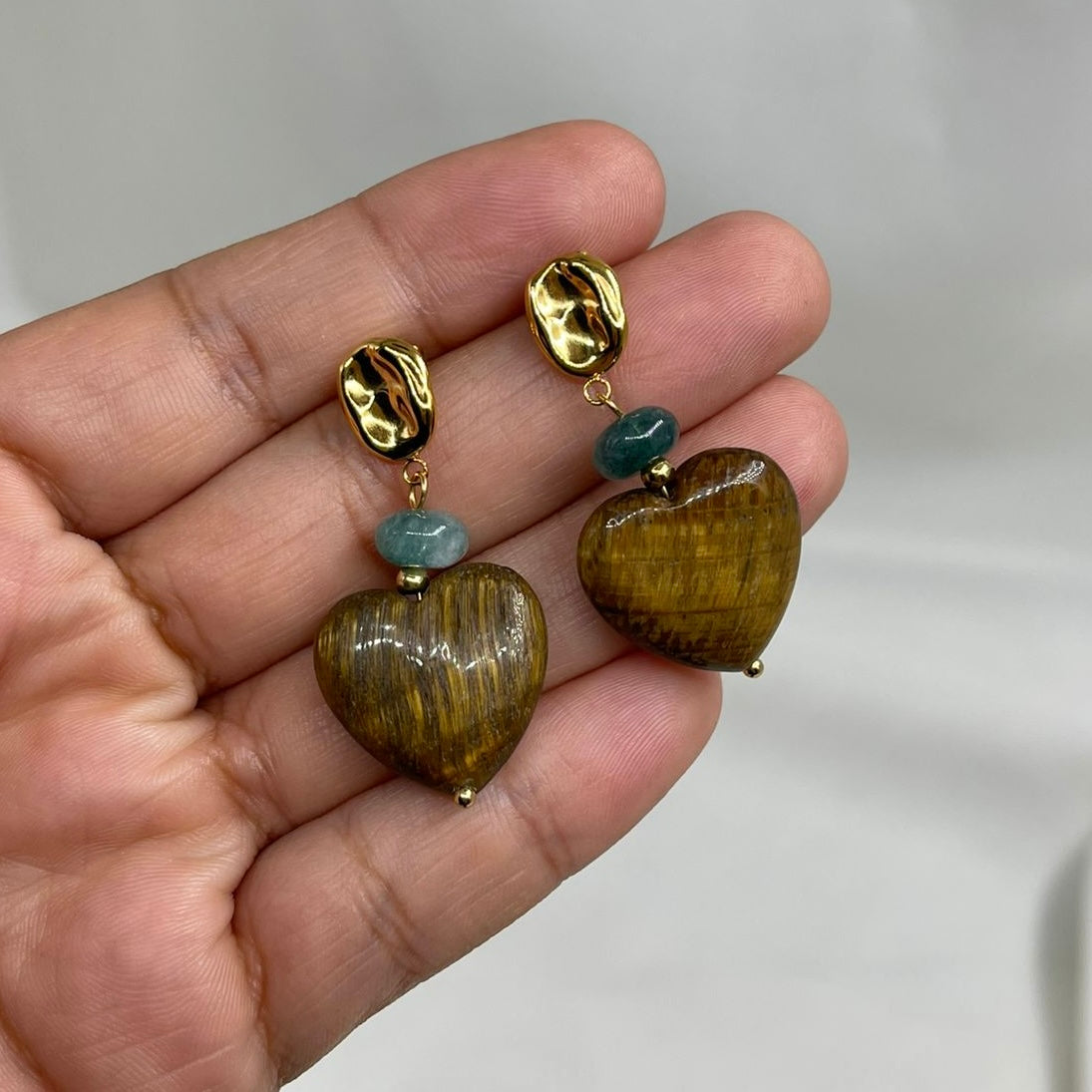 Aretes Corazón Ágata/Tig