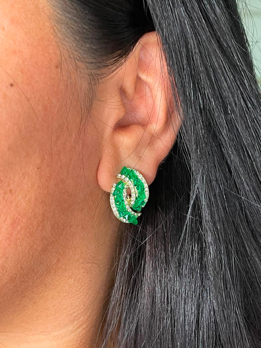 Aretes cristales verdes