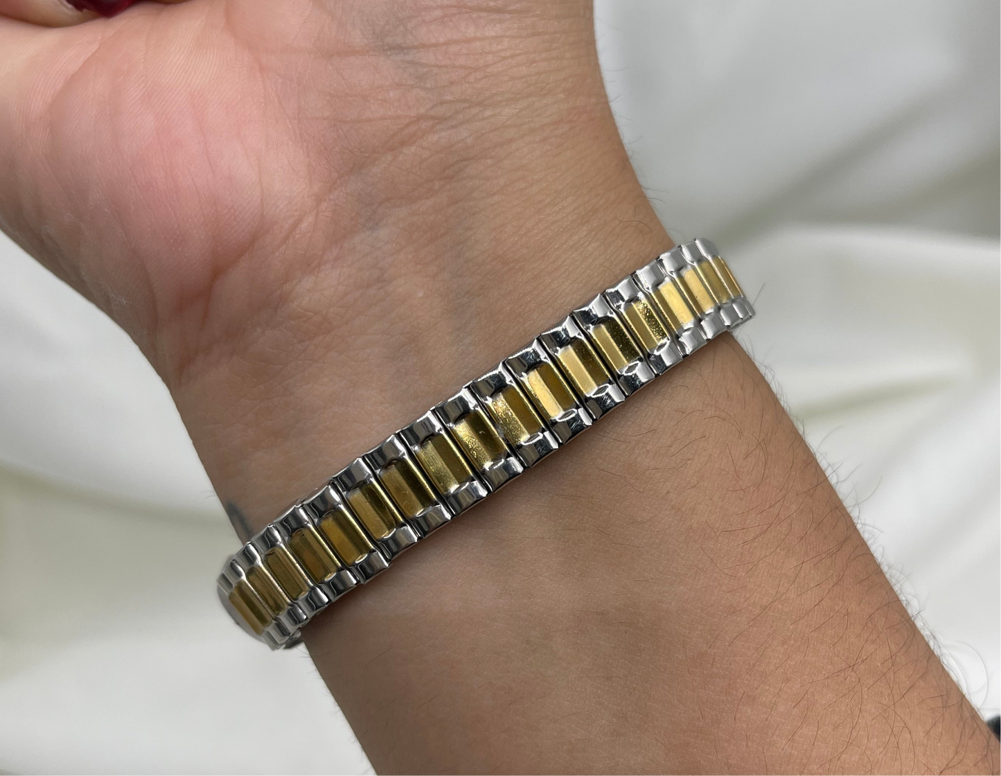 Pulsera tipo Rolex bicolor