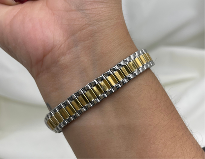 Pulsera tipo Rolex bicolor