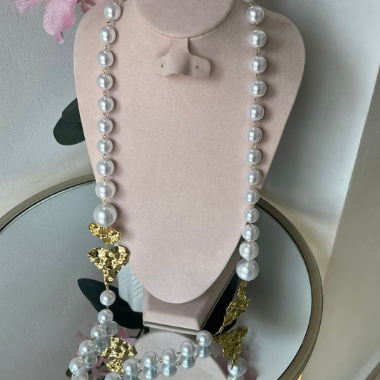 Collar Perlas y Corazón