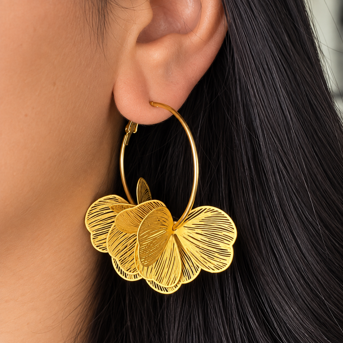 Aretes Flor Lámina