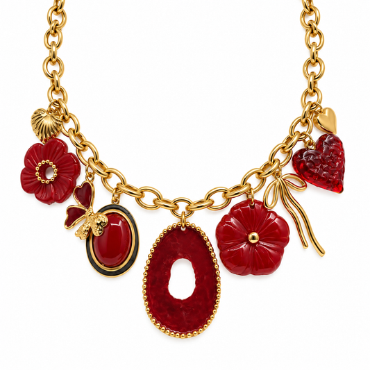 Collar rojo moño
