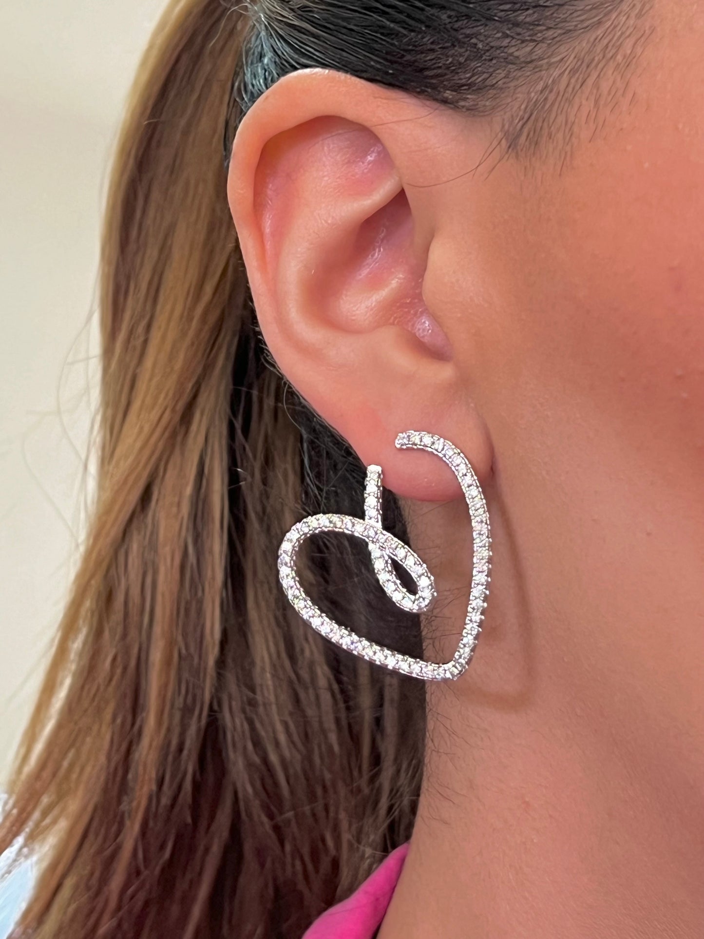 Aretes corazón Circonias