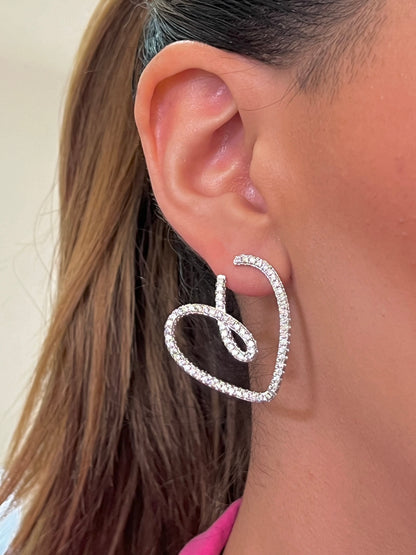 Aretes corazón Circonias