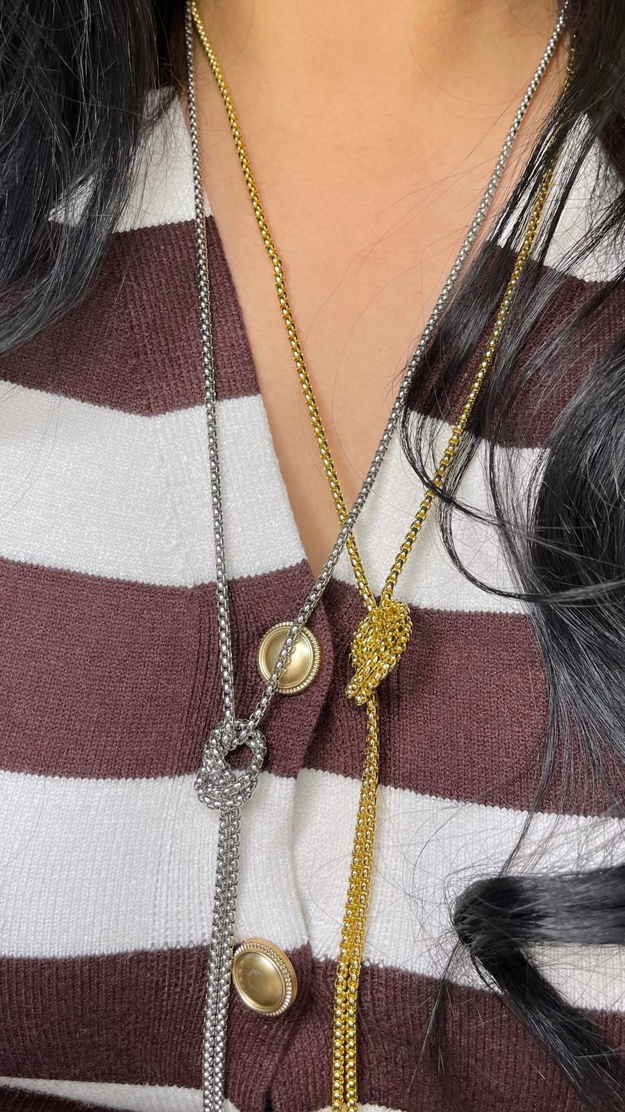 Collar Largo Nudo Delgado