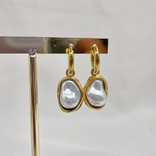 Aretes Aro Perla