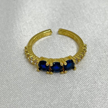 Anillo 3 zafiros
