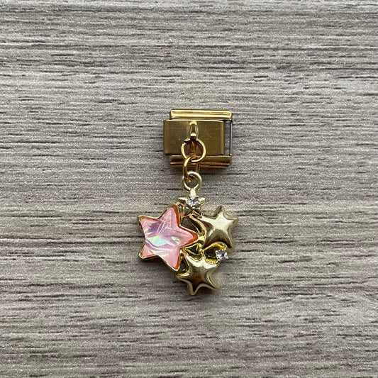 CHARM Gold Estrellas Colgante