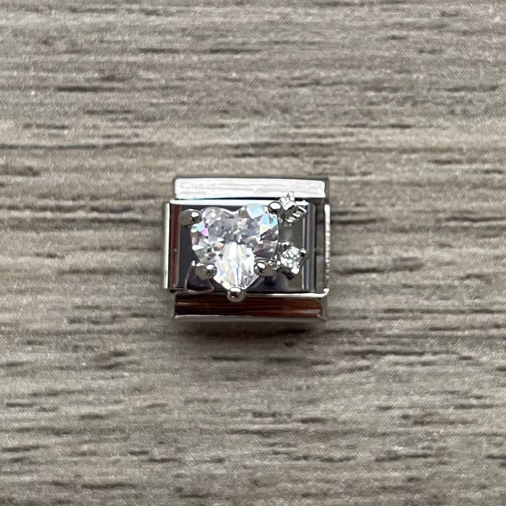 CHARM Corazón Diamante 3D