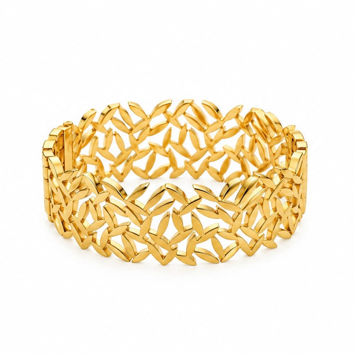 Brazalete Hojas Acero