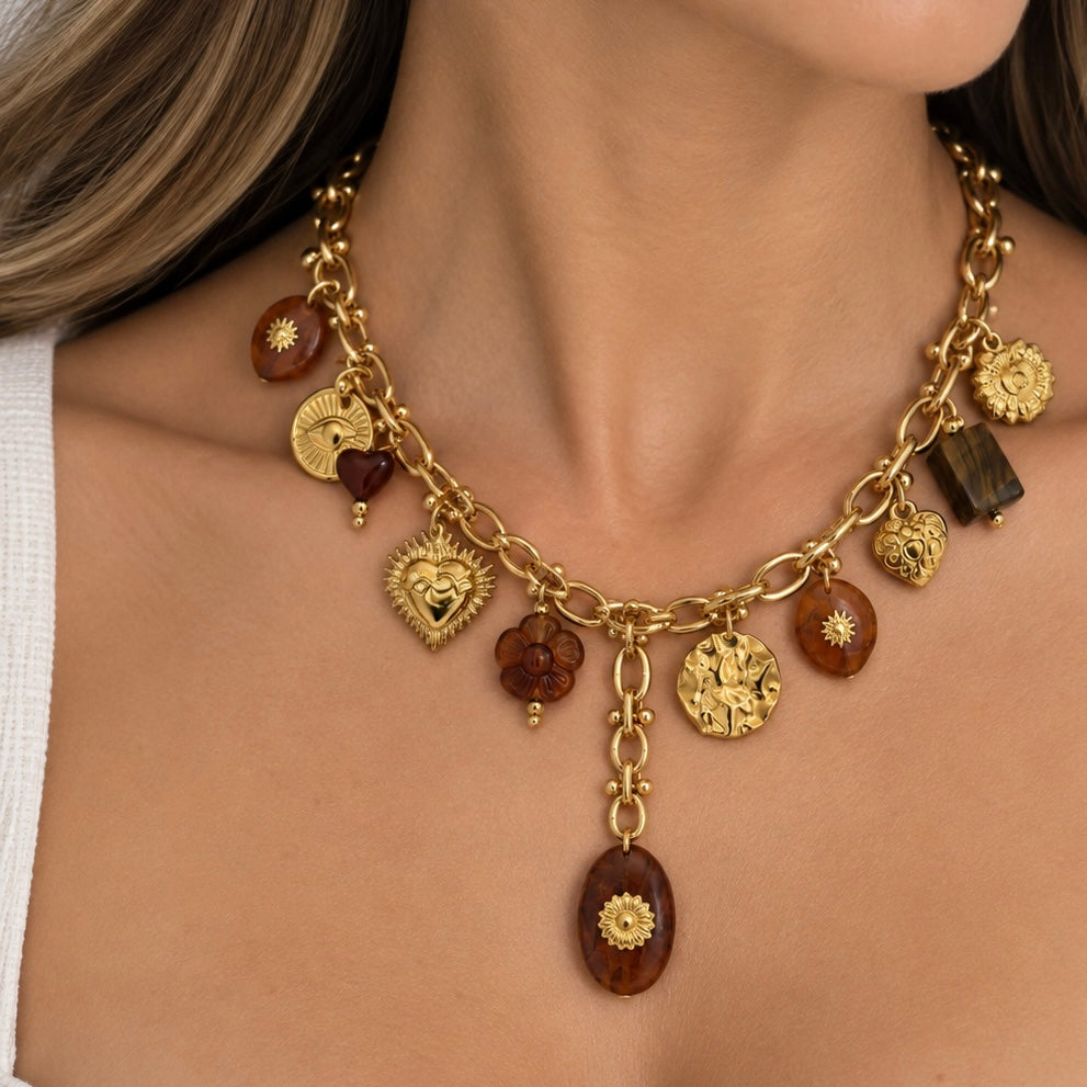 Collar Colgantes Ambar