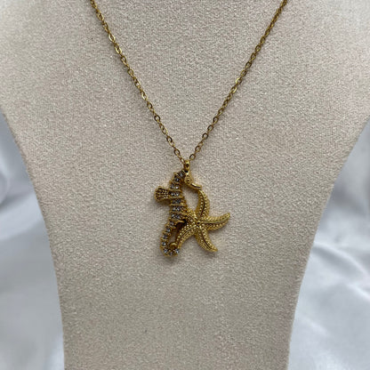 Collar dije Estrella y Caballo Mar