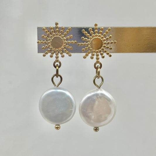 Aretes acero perla plana