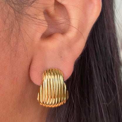 Aretes Acero Media Concha 🐚