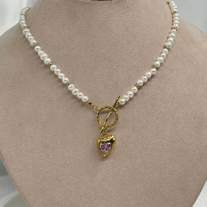 Collar Perlas Corazón