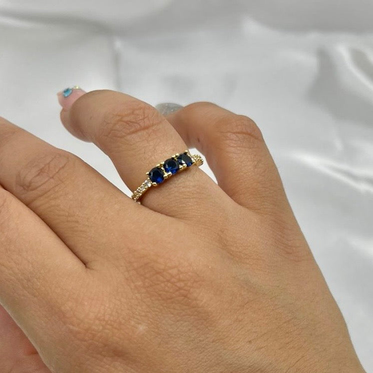 Anillo 3 zafiros