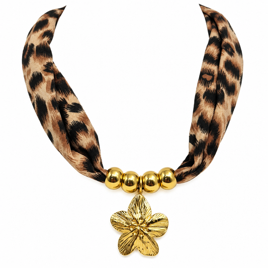 Collar Flor Animal Print
