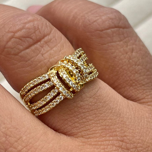 Anillo Nudo Zirconias