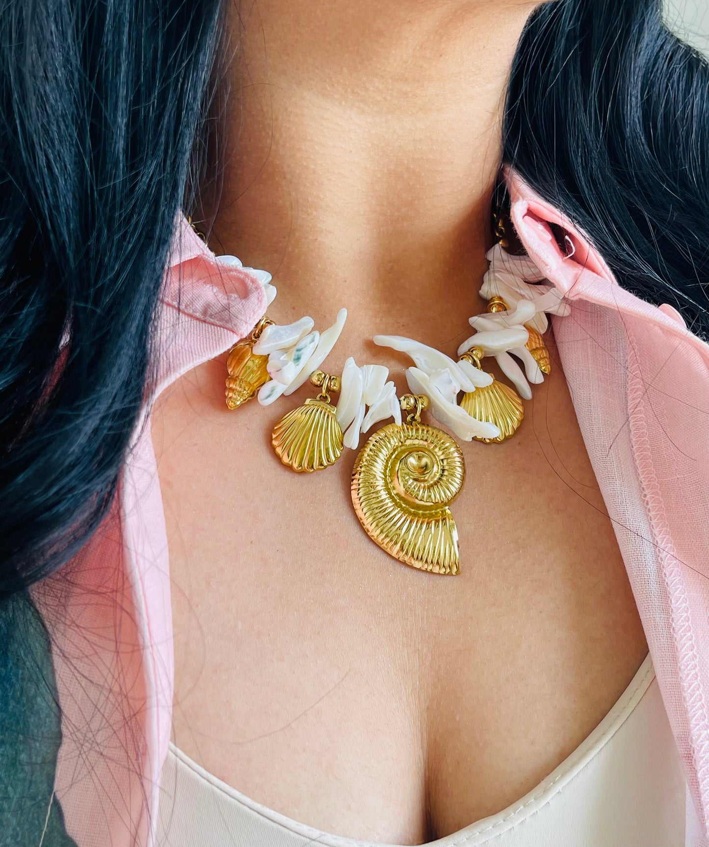 Collar Caracol Conchas Chunky 🐌