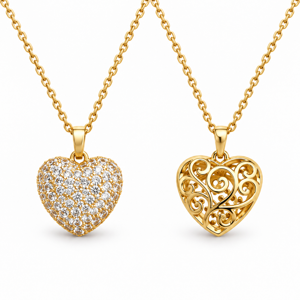 Collar Dije Corazón Pave