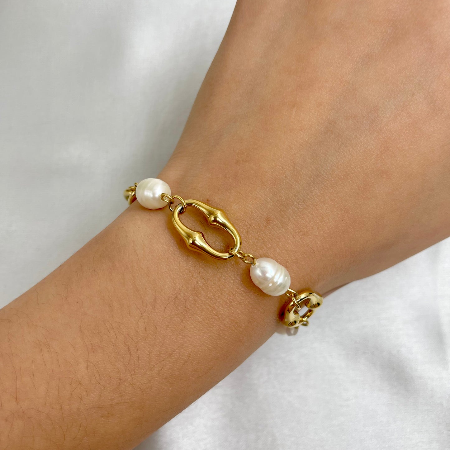 Pulsera Perlas tipo eslabón