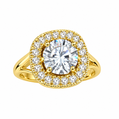 Anillo Halo Zirconia