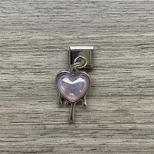CHARM Colgante Corazón Derretido Lila