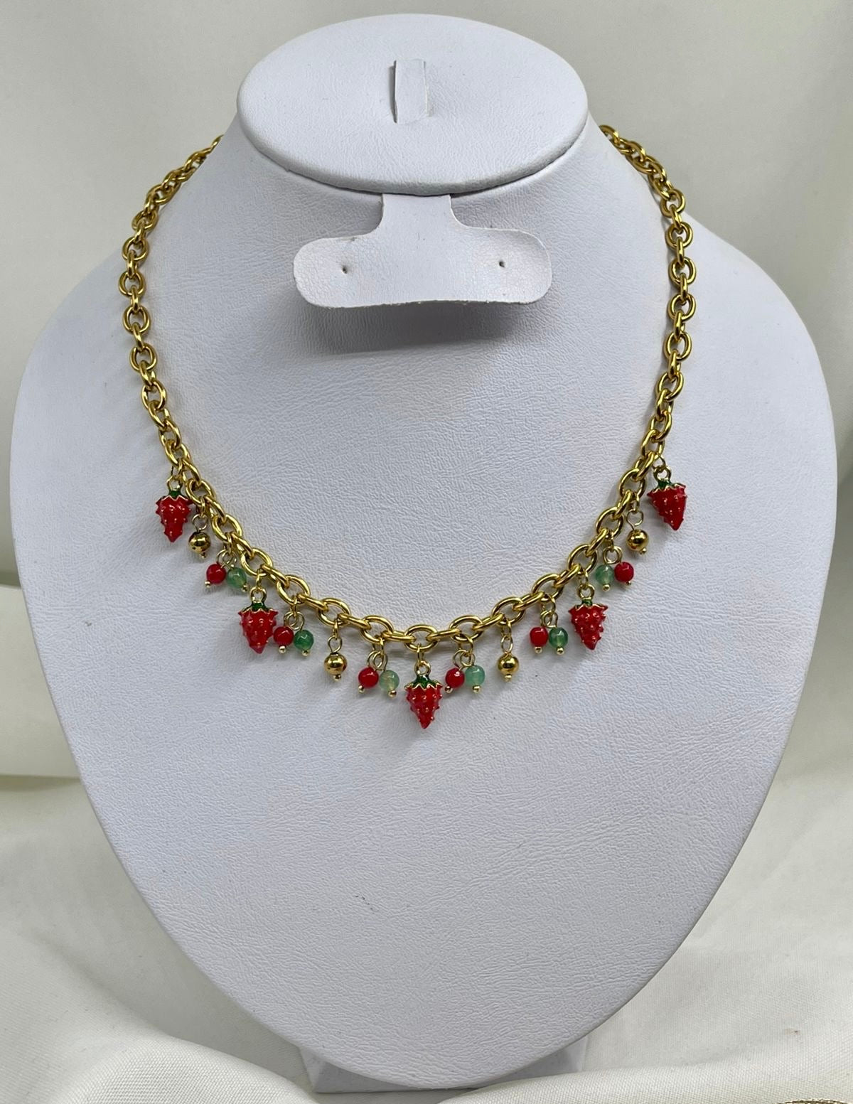 Collar Fresas Acero 🍓