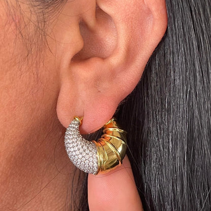 Aretes Caracol Pave