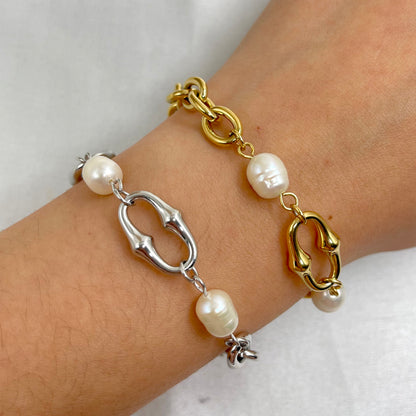 Pulsera Perlas tipo eslabón