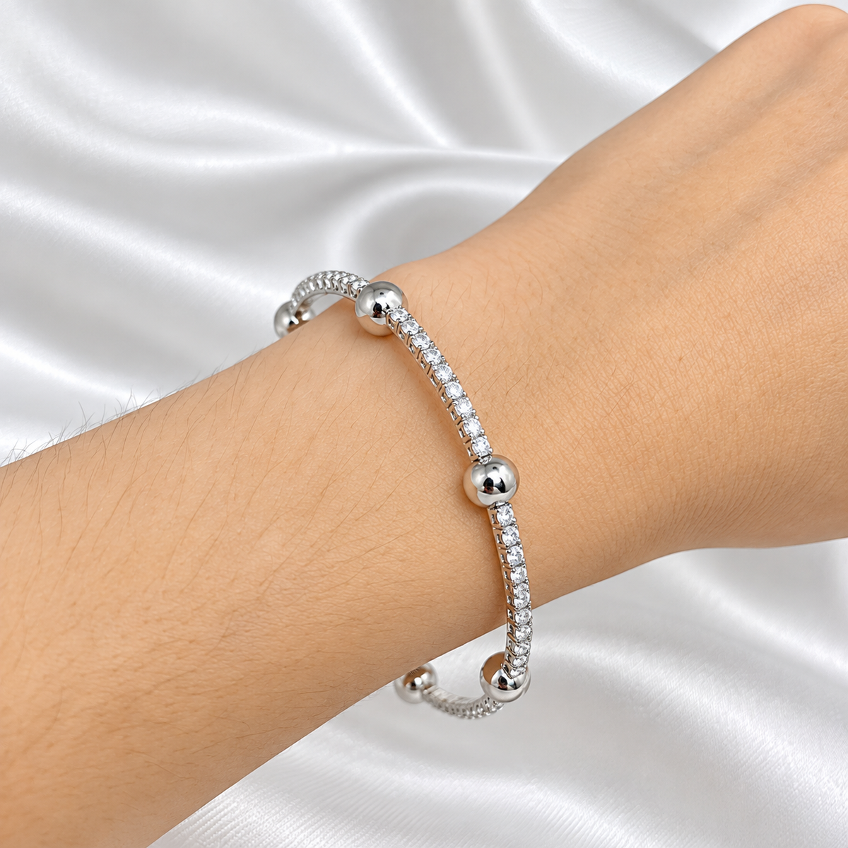 Pulsera Bolitas Zirconias