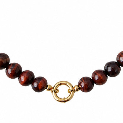 Collar Ojo de tigre rojo Piedra Nat