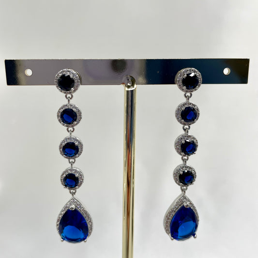 Aretes 5 gotas azul