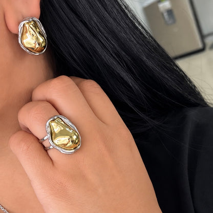 Aretes Bola Bicolor