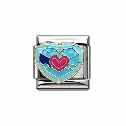 CHARM Corazón Mosaico Azul