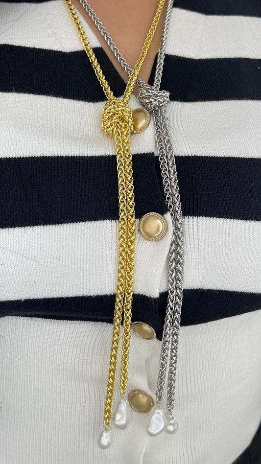 Collar Largo Nudo Perlas