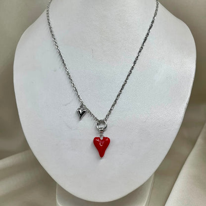 Dije Corazón Doble rojo