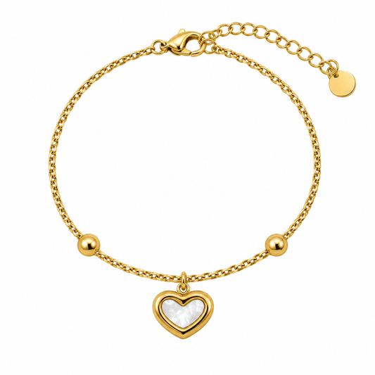 Pulsera Corazón Concha Natural