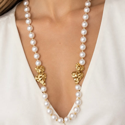 Collar Perlas y Corazón