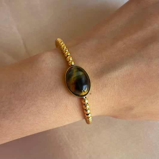 Pulsera acero ojo de tigre