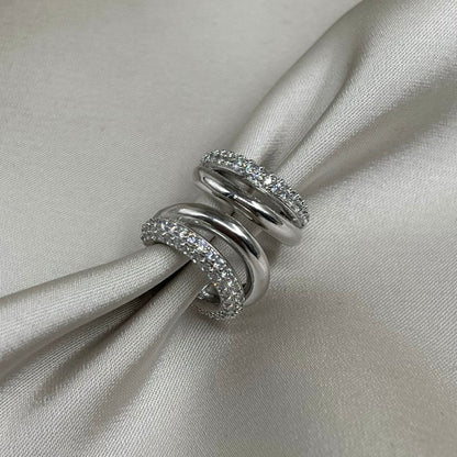Arracada doble 2cm Zirconia
