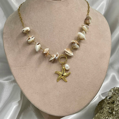 Collar Concha Natural y Estrella